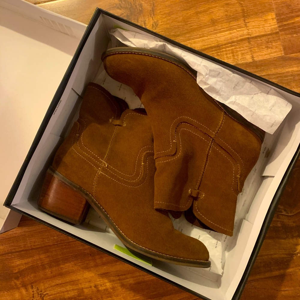 Dolce Vita Brown Suede Ankle Boots Booties - Picture 5 of 8